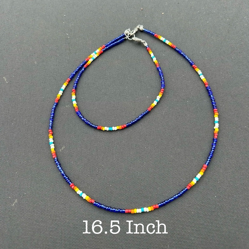 Homemade beaded western necklace and anklet set